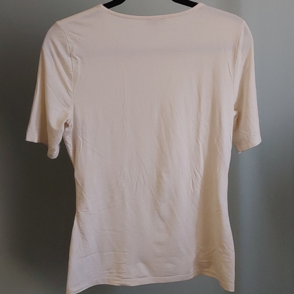 Talbots Off-White Ruched Side Top - Picture 2 of 4